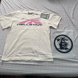 Hellstar Sport Logo PCP T-Shirt White/Pink/Black